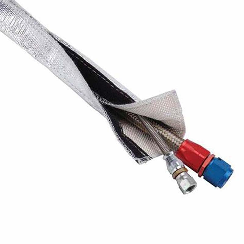 1m Alu-Titan Hitzeschutzschlauch ID 25mm Klettverschluss Heat Sleeve Thermoschutz Isolierschlauch Ka
