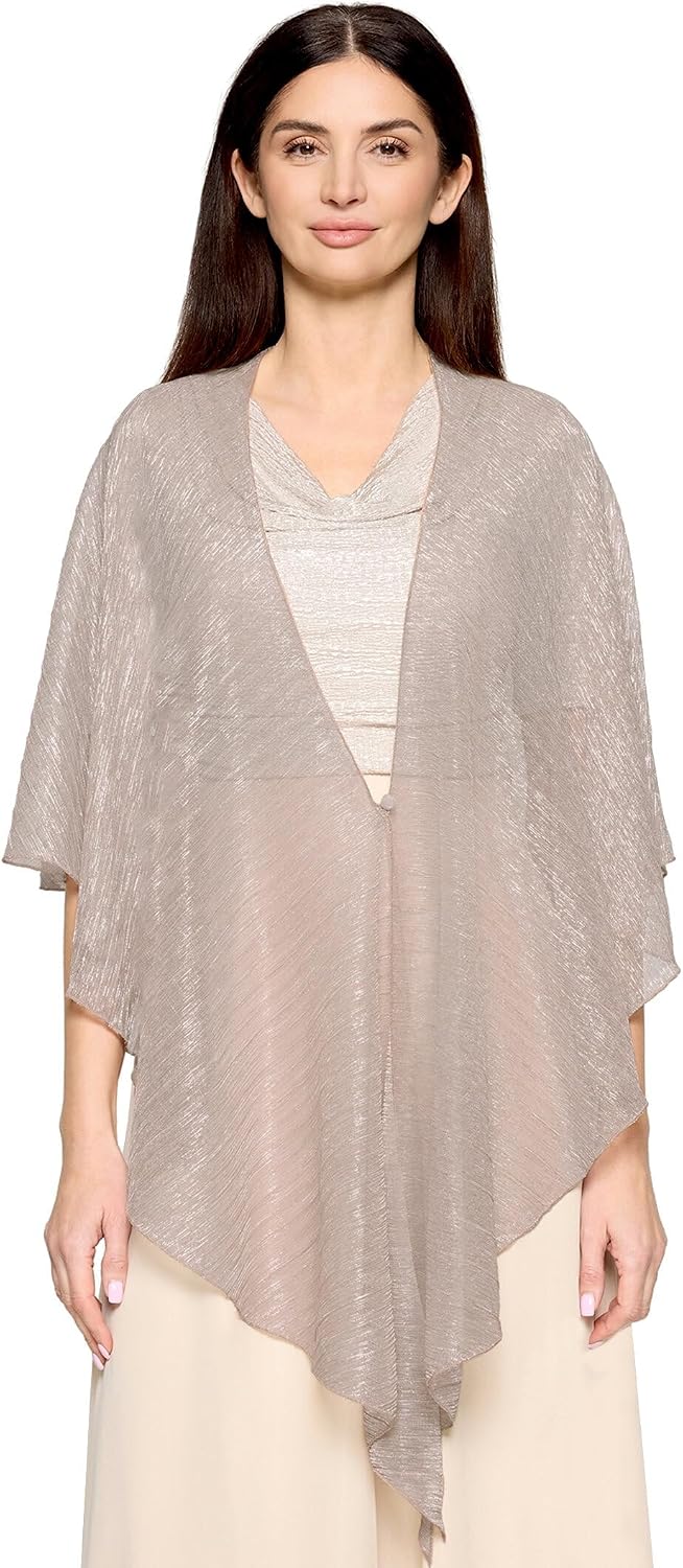Vera Mont Damen Cape im Glitzer-Look Standard Einheitsgrösse Rosé/Silver, Standard Einheitsgrösse Ro