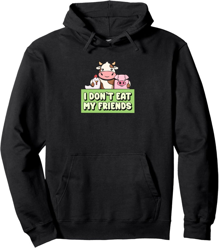 Kuh Schwein Happy Friends Design für Veganer Pullover Hoodie