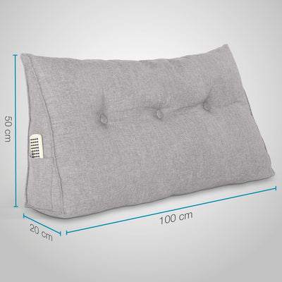 Rückenkissen, Bett-Rückenstütze Keilform, Rückenstützkissen, für Bett & Sofa, 100 cm breit, ideal fü