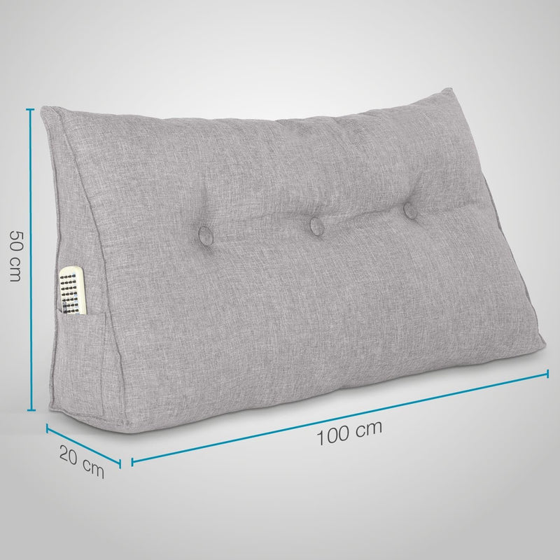 Rückenkissen, Bett-Rückenstütze Keilform, Rückenstützkissen, für Bett & Sofa, 100 cm breit, ideal fü