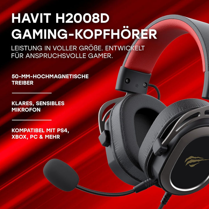Havit H2008D GAMENOTE Gaming Headset with Mic — Wired Gaming Headset — 50 mm High Magnetic Surround