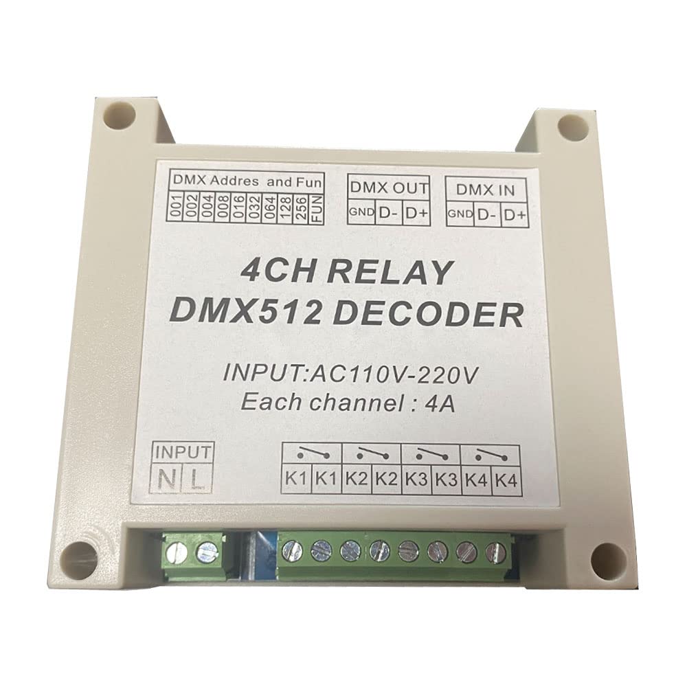 4CH DMX Relay Switch DMX512 Controlled Relay Switch High Voltage Input Relay Switch AC110-220V 4ch-r