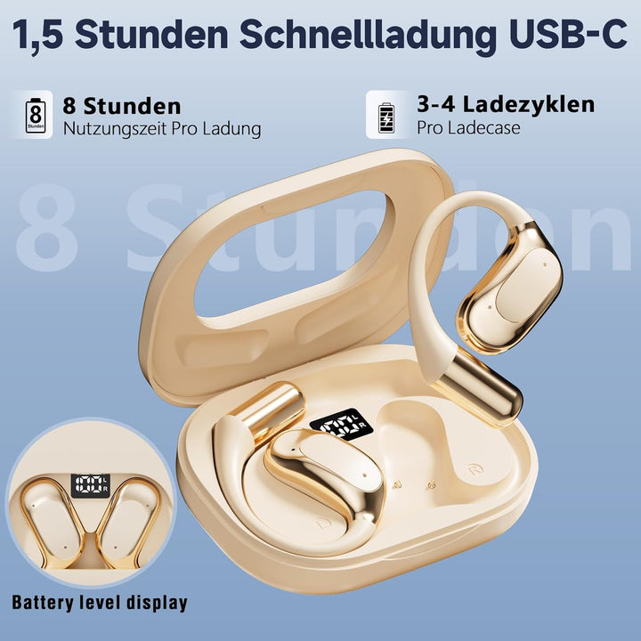 KI Übersetzer Kopfhörer mit Echtzeit Übersetzung, Bluetooth 5.4, HiFi Sound, LED Batteriestandsanzei