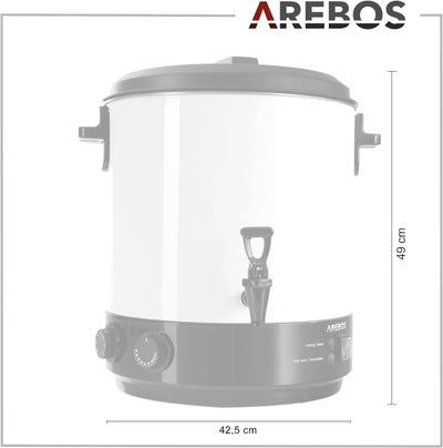 Arebos Einkochautomat 1800 W | Einkochtopf 28 L | mit Timer, Thermostat & Überhitzungsschutz | stufe