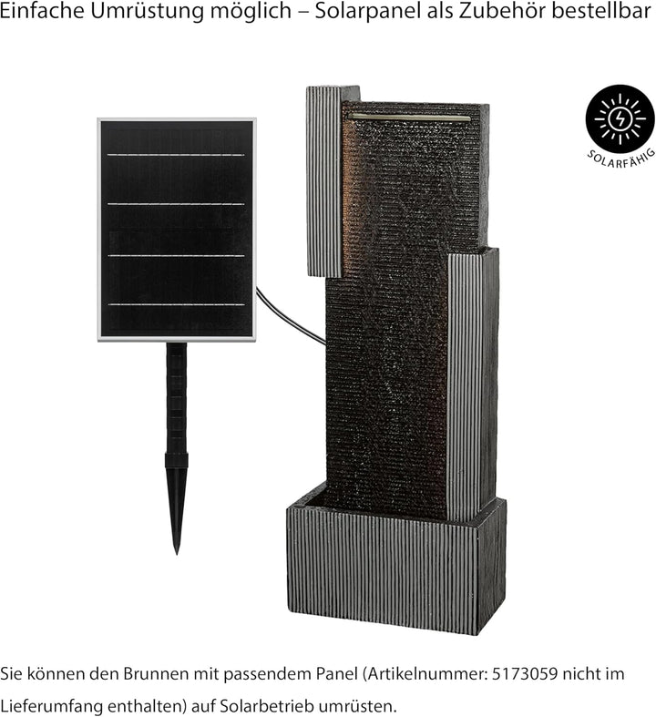 Dehner Gartenbrunnen Minerva, Terassenbrunnen frostbeständig, Brunnen für Aussen, mit LED Beleuchtun
