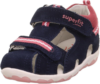Superfit Mädchen Fanni Sandalen 18 EU Blau Rosa 8010, 18 EU Blau Rosa 8010
