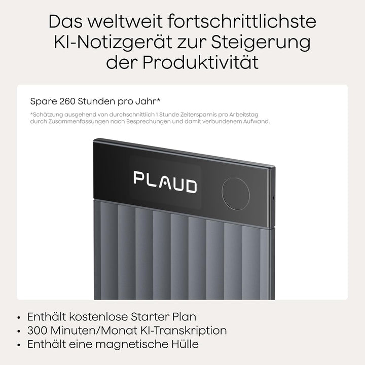 Plaud Note Pro KI Digitales Diktiergerät Aufnahmegerät mit KI Schreibfunktion und Zusammenfassen Voi