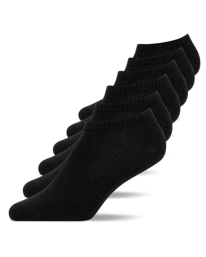 Snocks Sneaker Socken Herren & Damen 6er Set Gr. 35-54 Kurze Socken Baumwolle 35-38 6x Schwarz, 35-3
