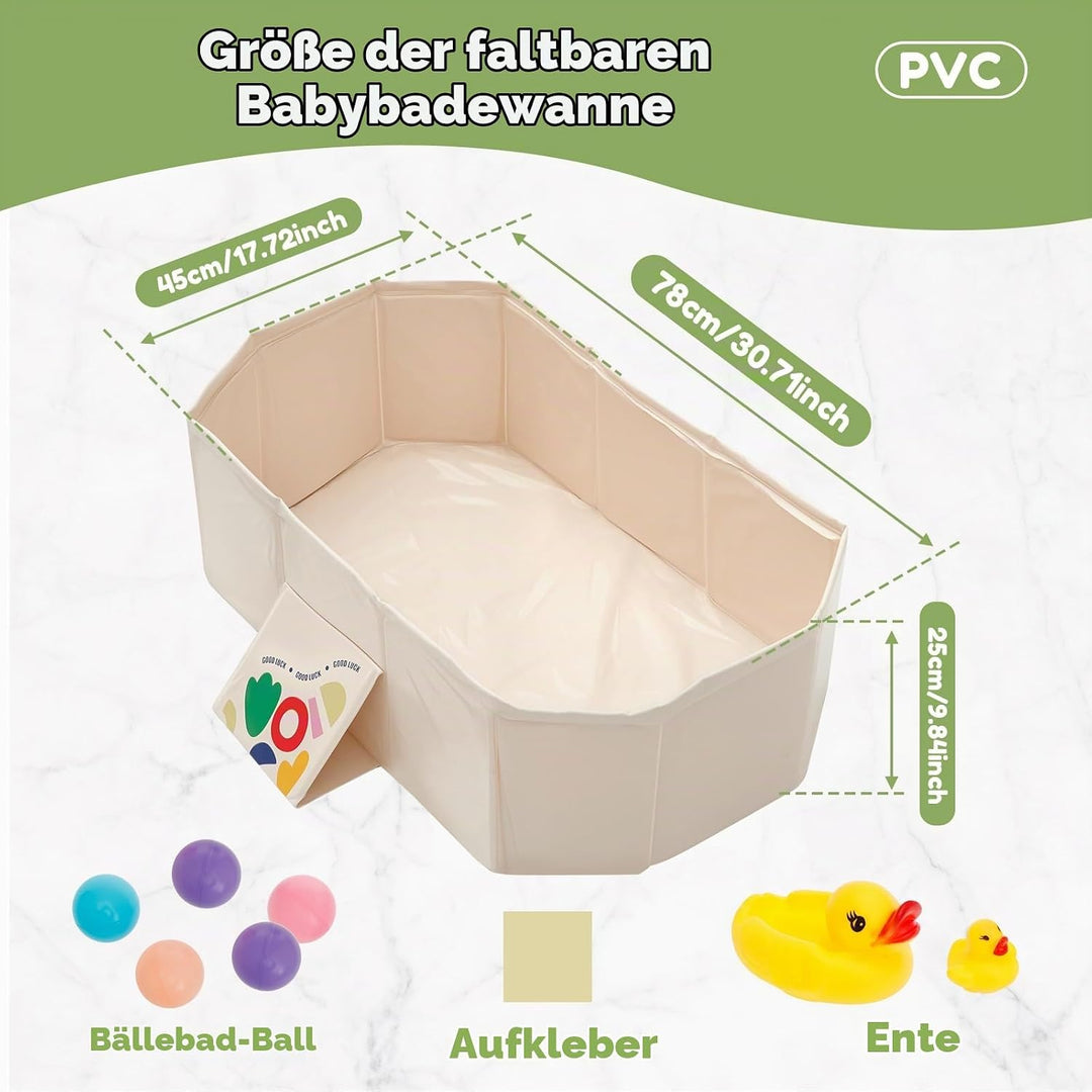 Faltbare Babybadewanne, Badewanne Kinder Grosse Kleinkindbadewanne Tragbares Duschbecken mit Newborn