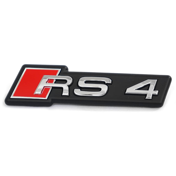 Audi 8W0853736H2ZZ Schriftzug RS4 Kühlergrill Clip Emblem Logo Plakette, Chrom/rot, für Facelift ab