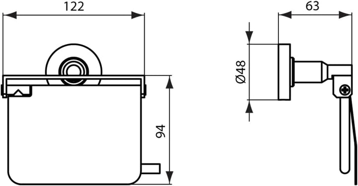 Ideal Standard A9127AA IOM Papierrollenhalter mit Deckel verchromt mit Deckel Chrom, mit Deckel Chro