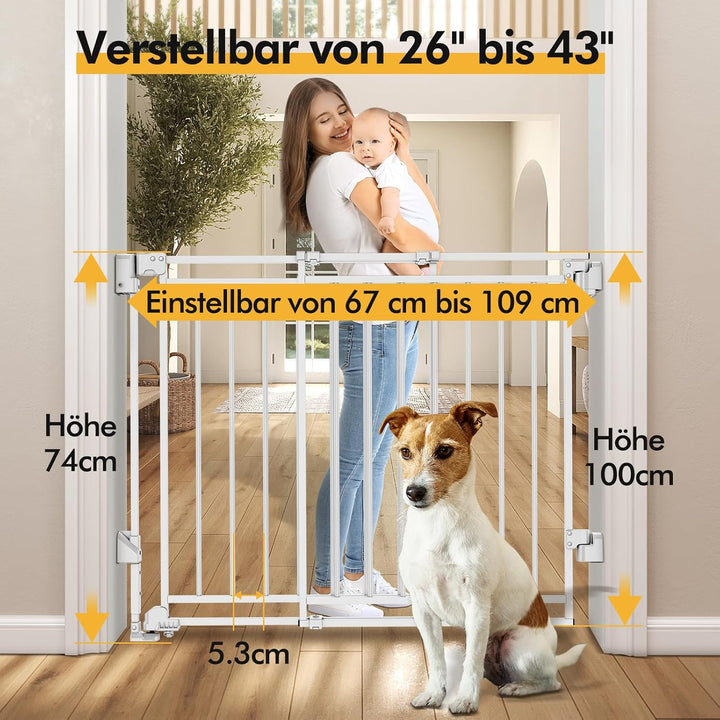 derimkcoa extra breites Treppenschutzgitter von derimkcoa, 74 cm hoch, Sicherheitsgitter für Kinder