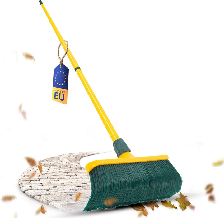 Novaliv Krallenbesen Set 40 cm Kunststoff mit Teleskopstiel gebogenen Borsten Gartenbesen Strassenbe