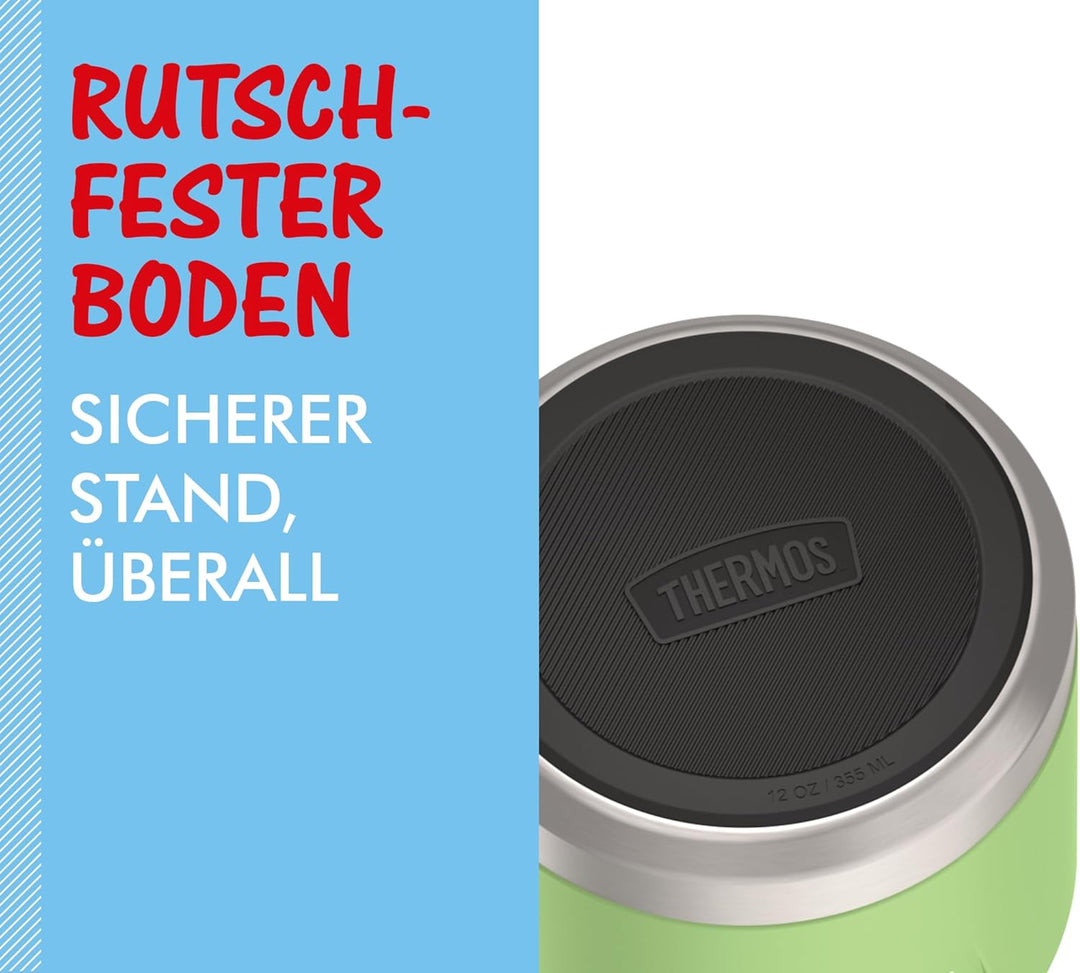 Thermos ICON Kids Thermobehälter für Essen 0,35l, grün, lime, Edelstahl, absolut dicht, hält Speisen