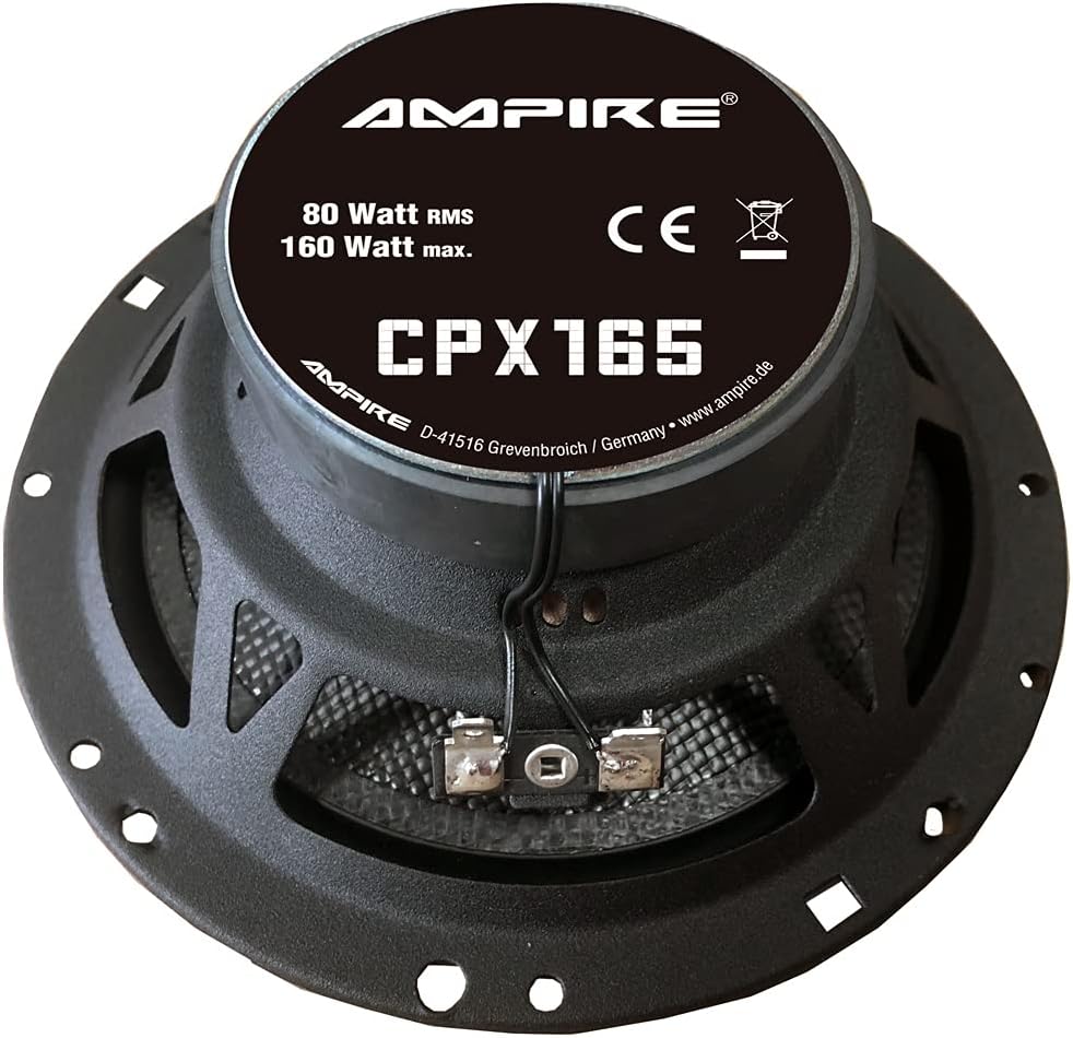 AMPIRE CPX165 Koaxial-Lautsprecher mit 16mm Seidenkalotte, ohne Gitter, 16.5cm (1 Paar)