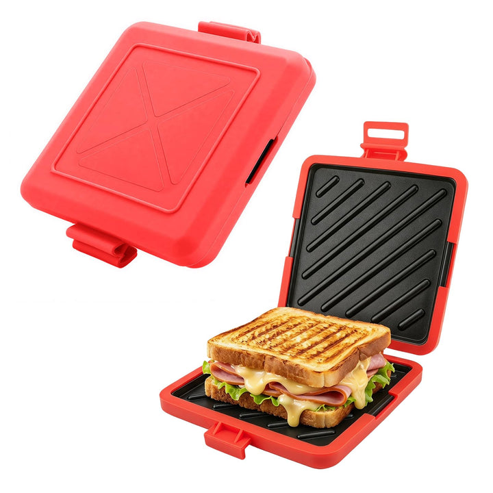 DASIAUTOEM Sandwichmaker, Quadratische Platten, RockStone Steinbeschichtung Antihaft, Für Sandwiches