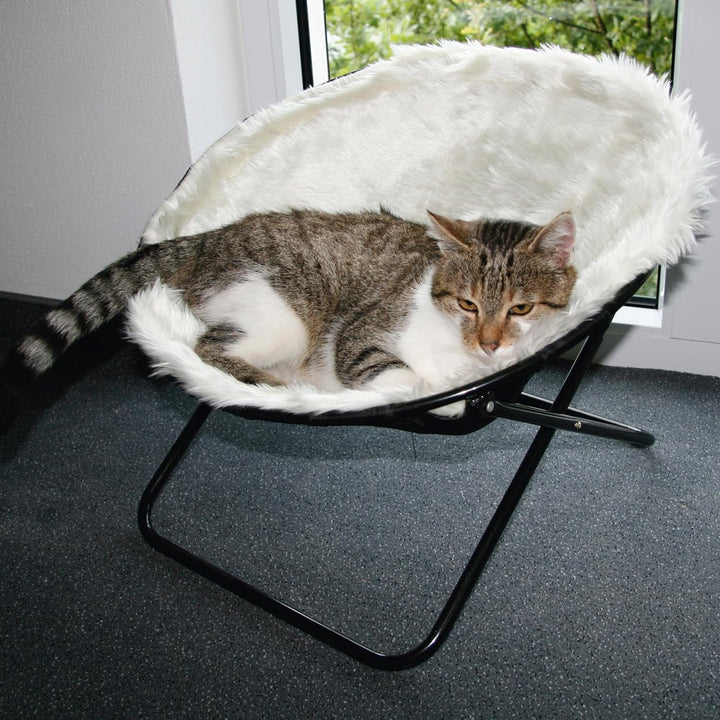 Kerbl Liegemulde „Sharon“, Liegeschale für Katzen, 50 cm Durchmesser in weiss oder braun (Weiss) Wei