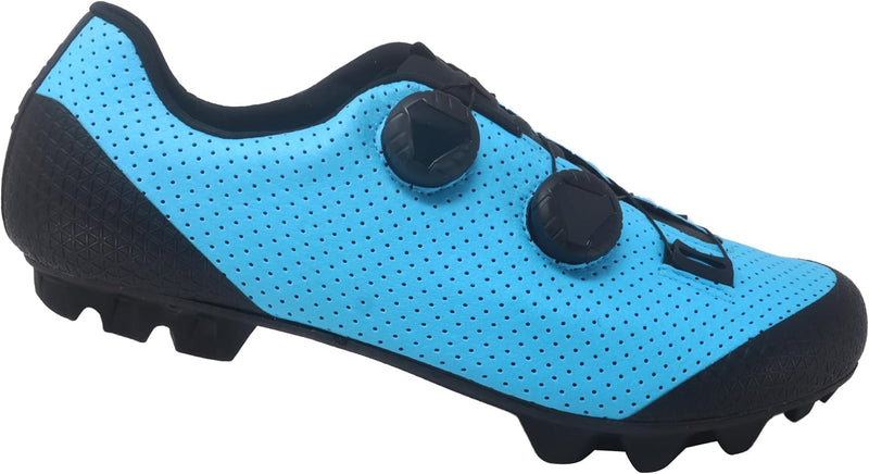 LUCK Panter Fahrradschuhe für MTB, mit Carbonsohle und doppeltem Drehverschluss. 42 EU Blau, 42 EU B