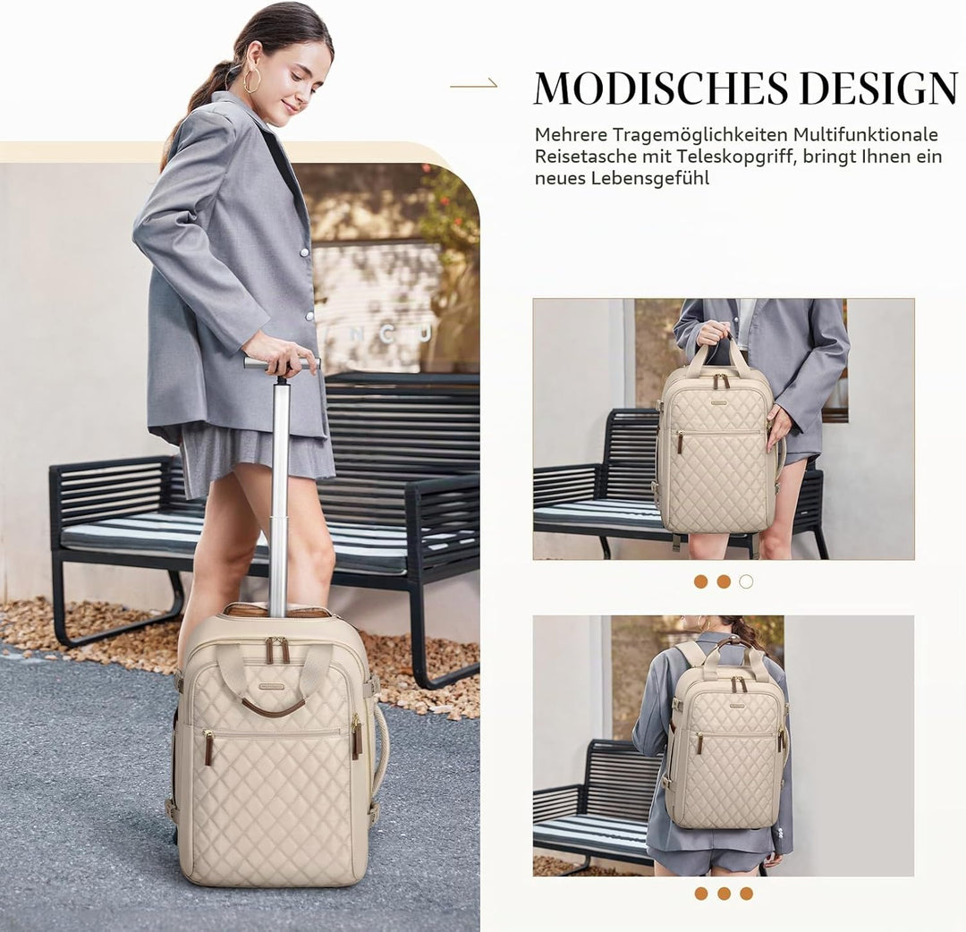 Reiserucksack Damen Rucksack Handgepäck Flugzeug 17 Zoll Laptop Rucksack Herren Wasserdicht Reisetas
