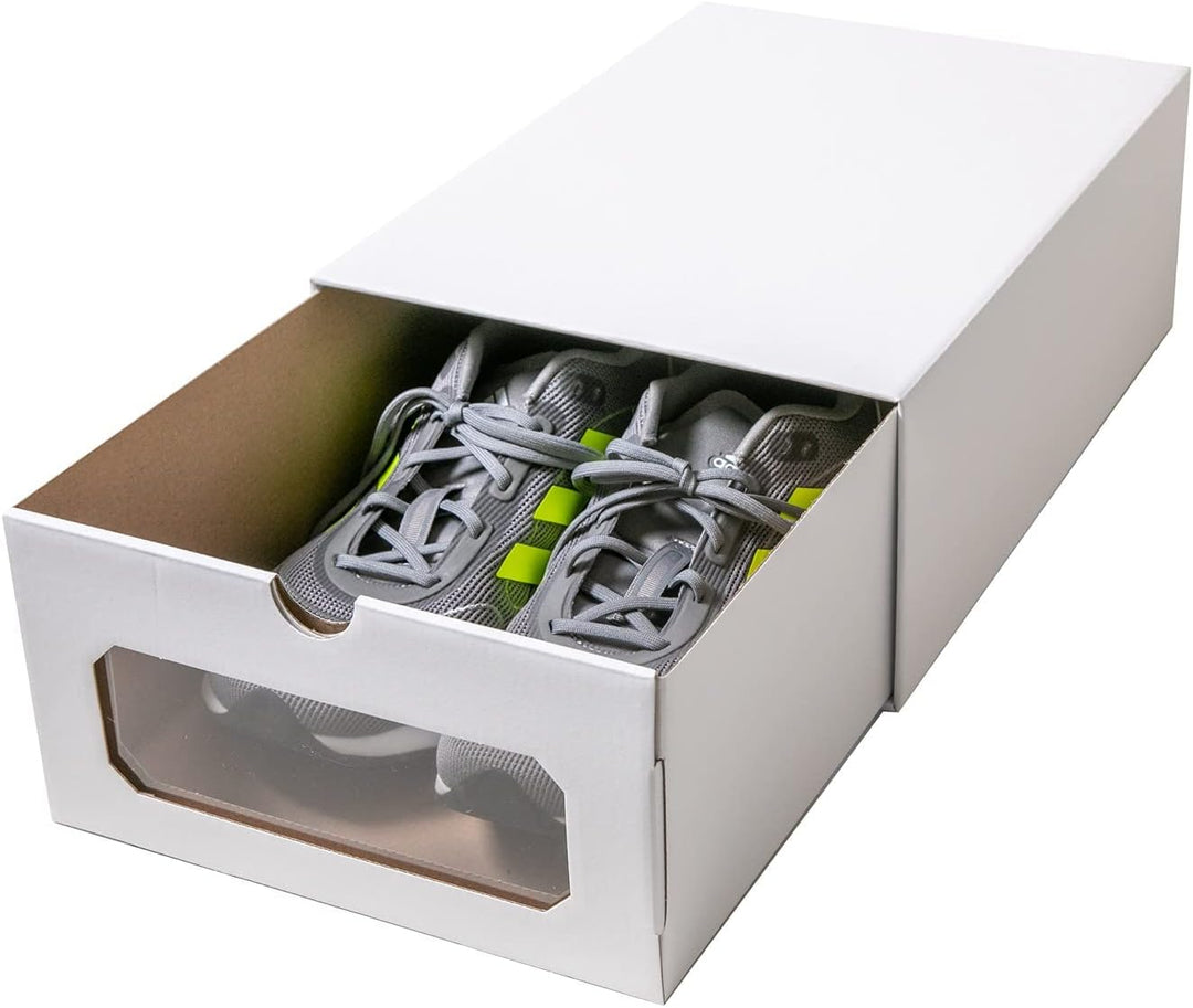 10 x PresentFill® Aufbewahrungsbox Weiss Schuhbox Schuhkiste Schuhschachtel Schuhkarton Ordnungsboxe