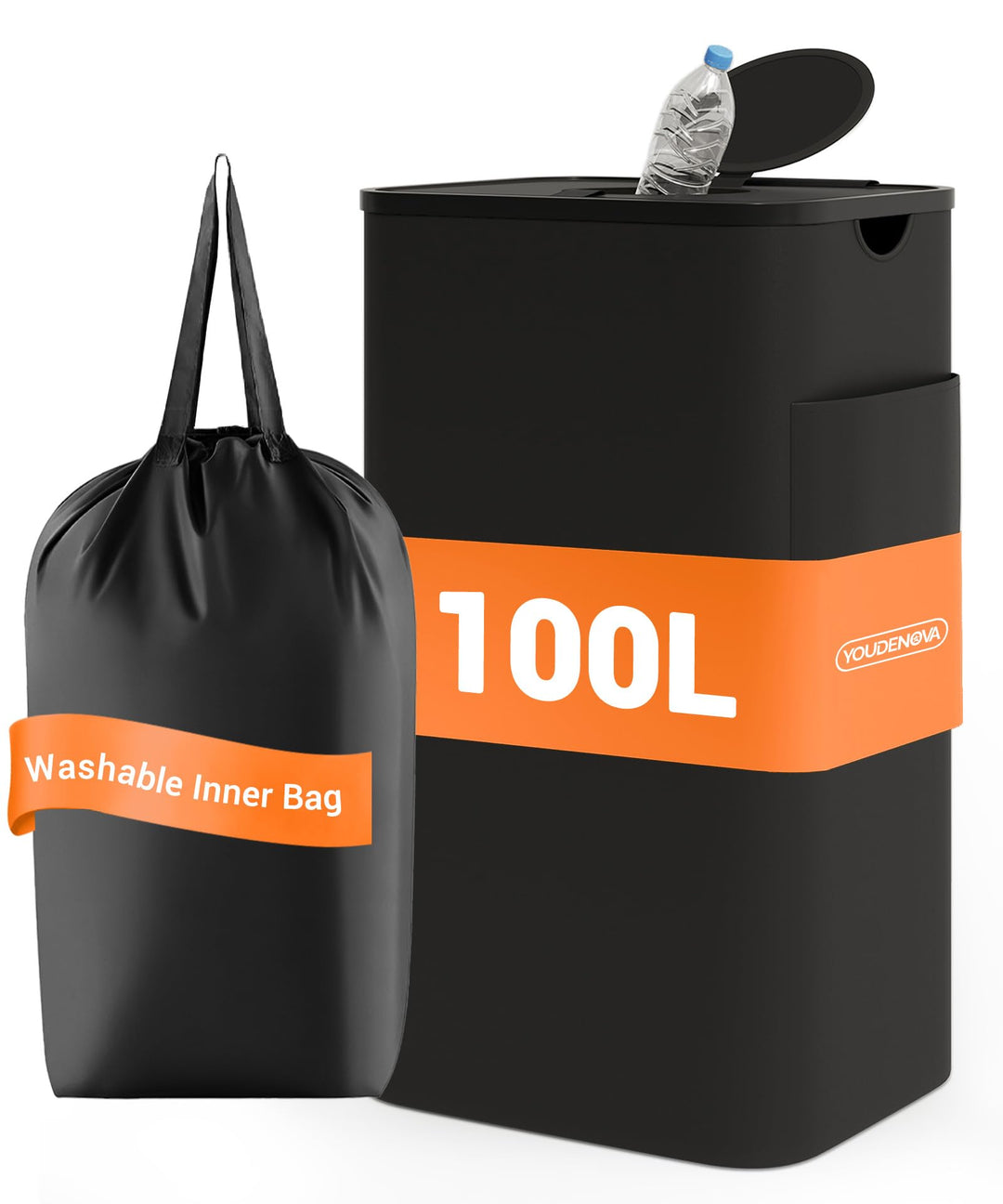 YOUDENOVA 100L Pfandflaschen Sammelbehälter mit Deckel & Geruchsdicht, Mülleimer Küche, Flaschensamm
