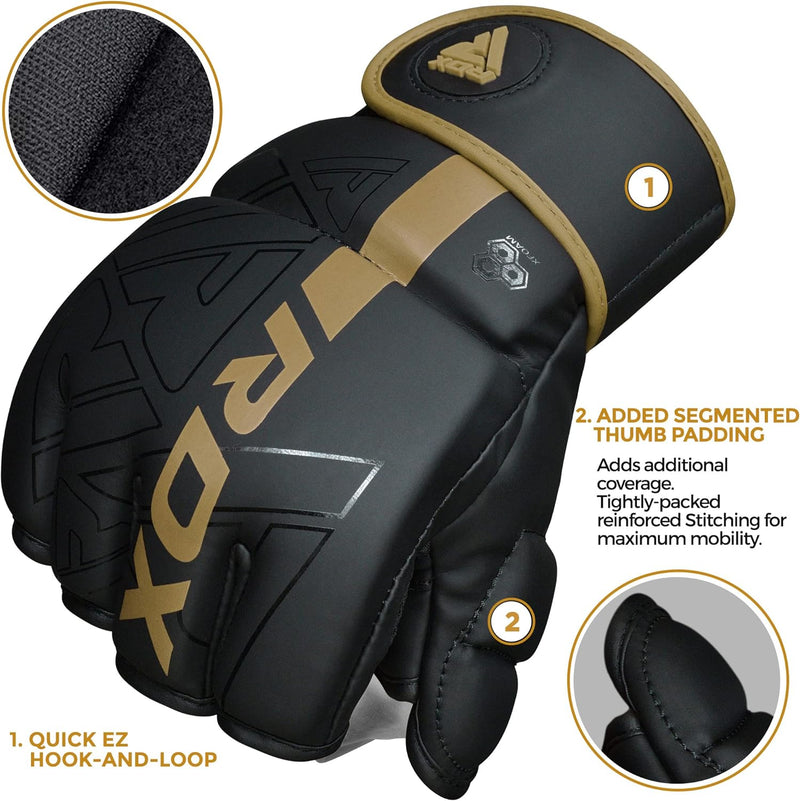 RDX Profi MMA Handschuhe Training, Kara Maya Hide Leder, Sparring Grappling Kampfsport Kickboxen Sch