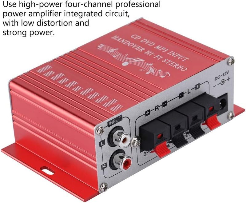 Digital Verstärker,Hi Fi Audio Musik Digital Stereo Verstärker Aluminiumlegierung Gehäuse mit Höhen/