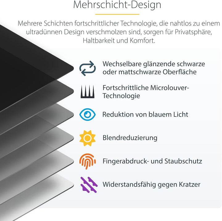 StarTech.com Blickschutzfolie für 27 Zoll Display - 16:9 Widescreen - Computer Monitor Sichtschutz -