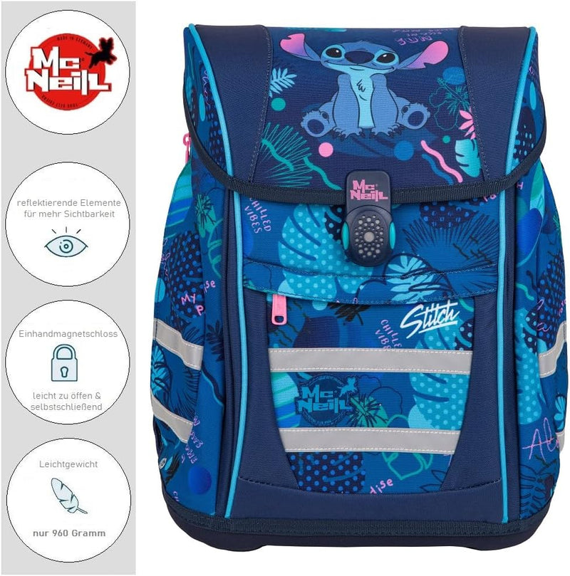 McNeill Mädchen Schulranzen 1. Klasse · Disney Lilo & Stitch · ergonomischer Tornister · Schultasche