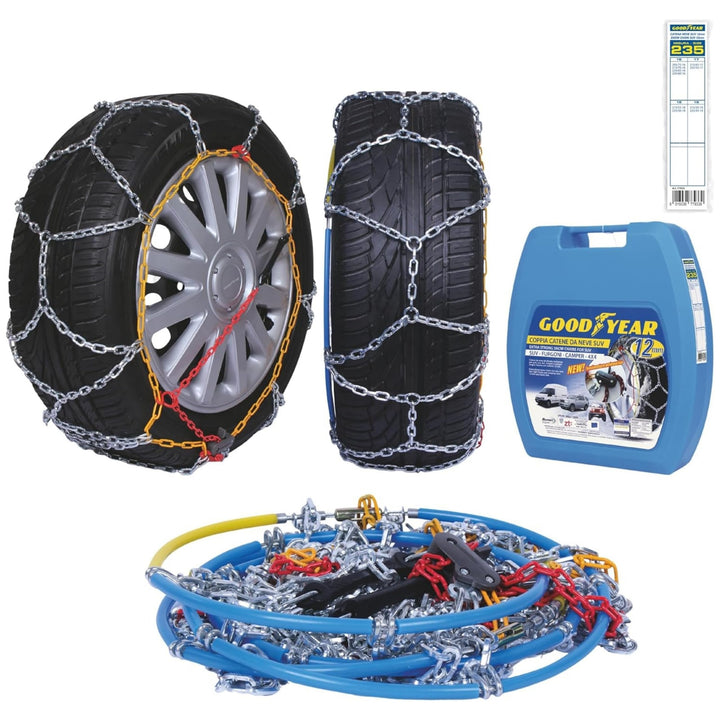 Goodyear 77933 Schneeketten 12 mm für SUV, Lieferwagen und Wohnmobil mit Selbstspannsystem, Grösse 2