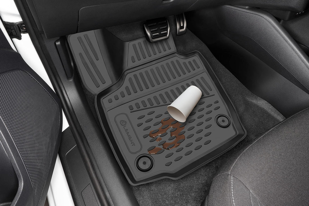 Element Passgenaue Premium 3D Gummimatten Fussmatten passend für Peugeot Partner 1996->, 2 TLG. (gra