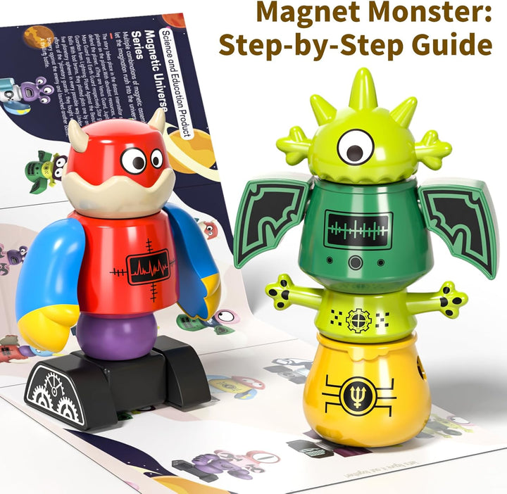 Magnetisches Roboterspielzeug für Kinder ab 3-7 Jahren, 5-stück Magnetmonster-Bausteine, stapelbares