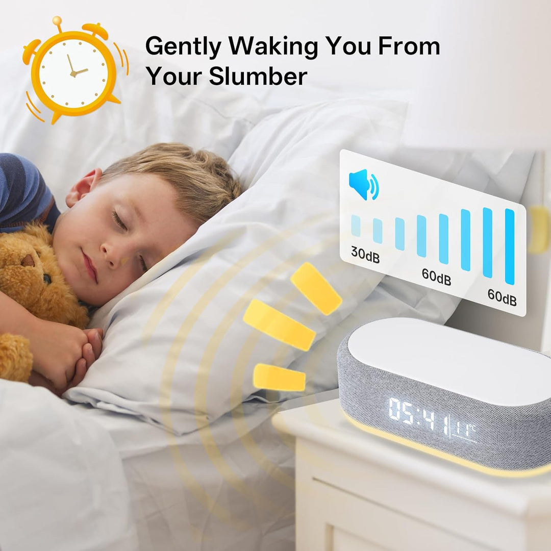 4 In1 Wecker Digital, Wecker mit Ladestation, Wireless Charger, Smart Wecker mit Licht und Temperatu