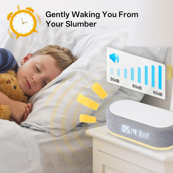 4 In1 Wecker Digital, Wecker mit Ladestation, Wireless Charger, Smart Wecker mit Licht und Temperatu