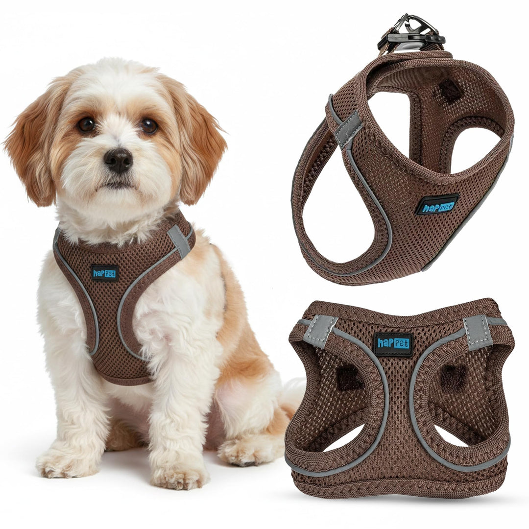 Happet Hundegeschirr XXS für kleine Hunde &amp; Katzen – atmungsaktives Air-Mesh Brustgeschirr, weich ge