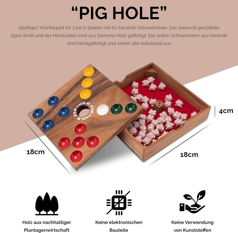 Pig Hole - Big Hole - Schweinchenspiel - Würfelspiel - Gesellschaftsspiel - Brettspiel aus