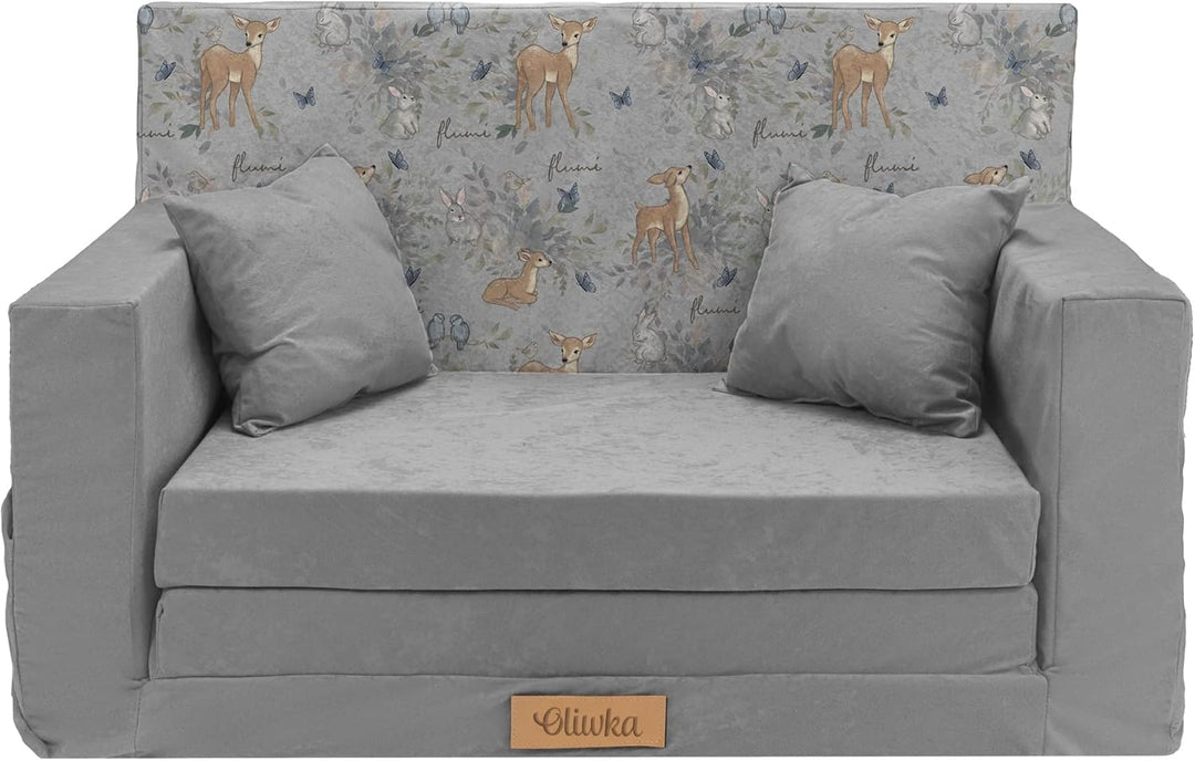 Flumi Personalisierte Kindercouch Kinder Sessel Sofa Schlafsofa jugendzimmer mit Gravur KINDERNAME S