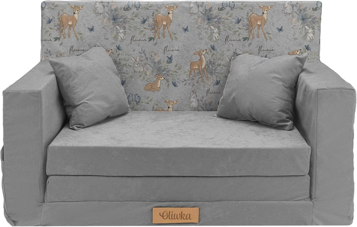 Flumi Personalisierte Kindercouch Kinder Sessel Sofa Schlafsofa jugendzimmer mit Gravur KINDERNAME S