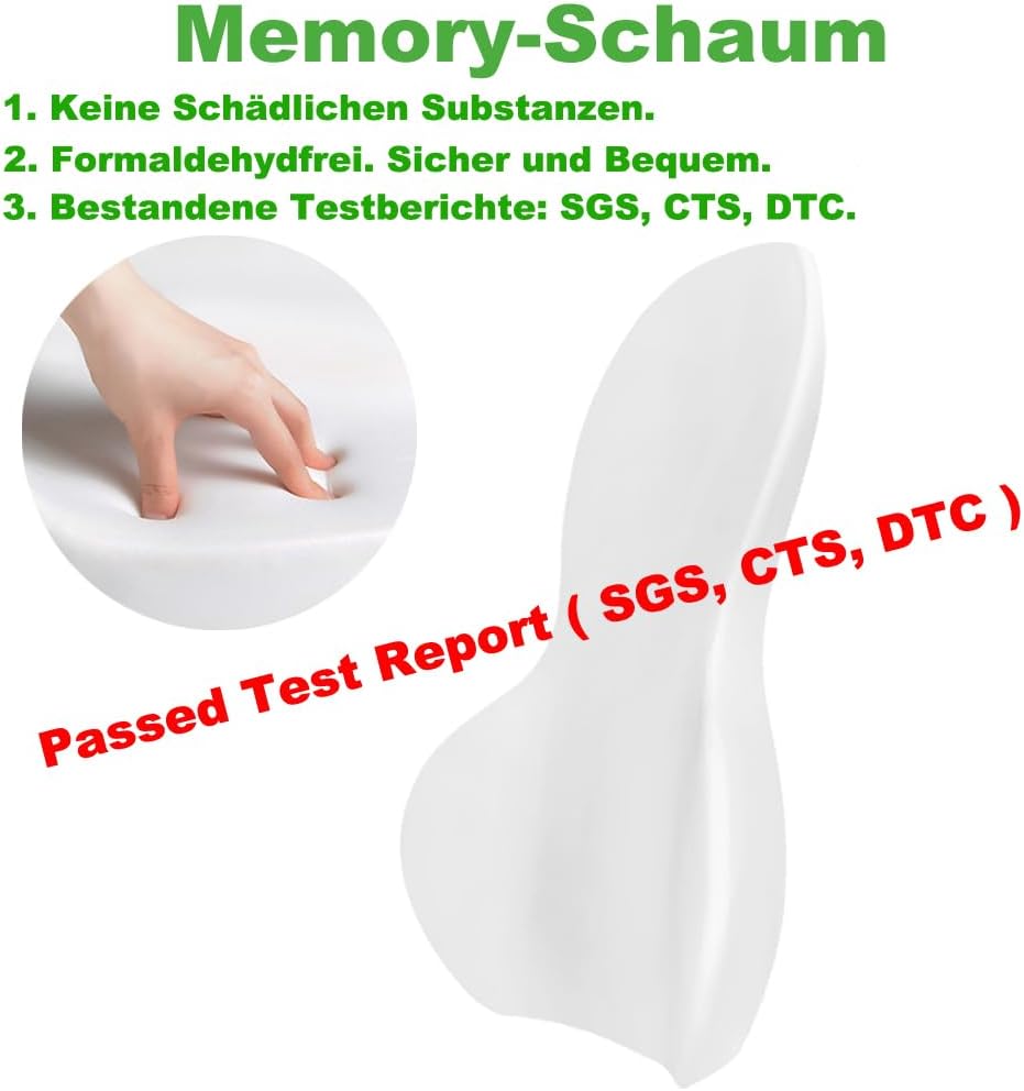 FOUNDCOOL Ergonomisches Lendenwirbelstützkissen, Rückenkissen aus Memory-Schaum für Autositze - Lend