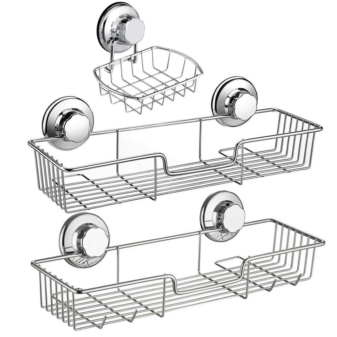 IPEGTOP 3 - in - 1 Saugnapf - Duschablage mit Seifenschalenhalter. Ideal für Shampoo - und Duschgel