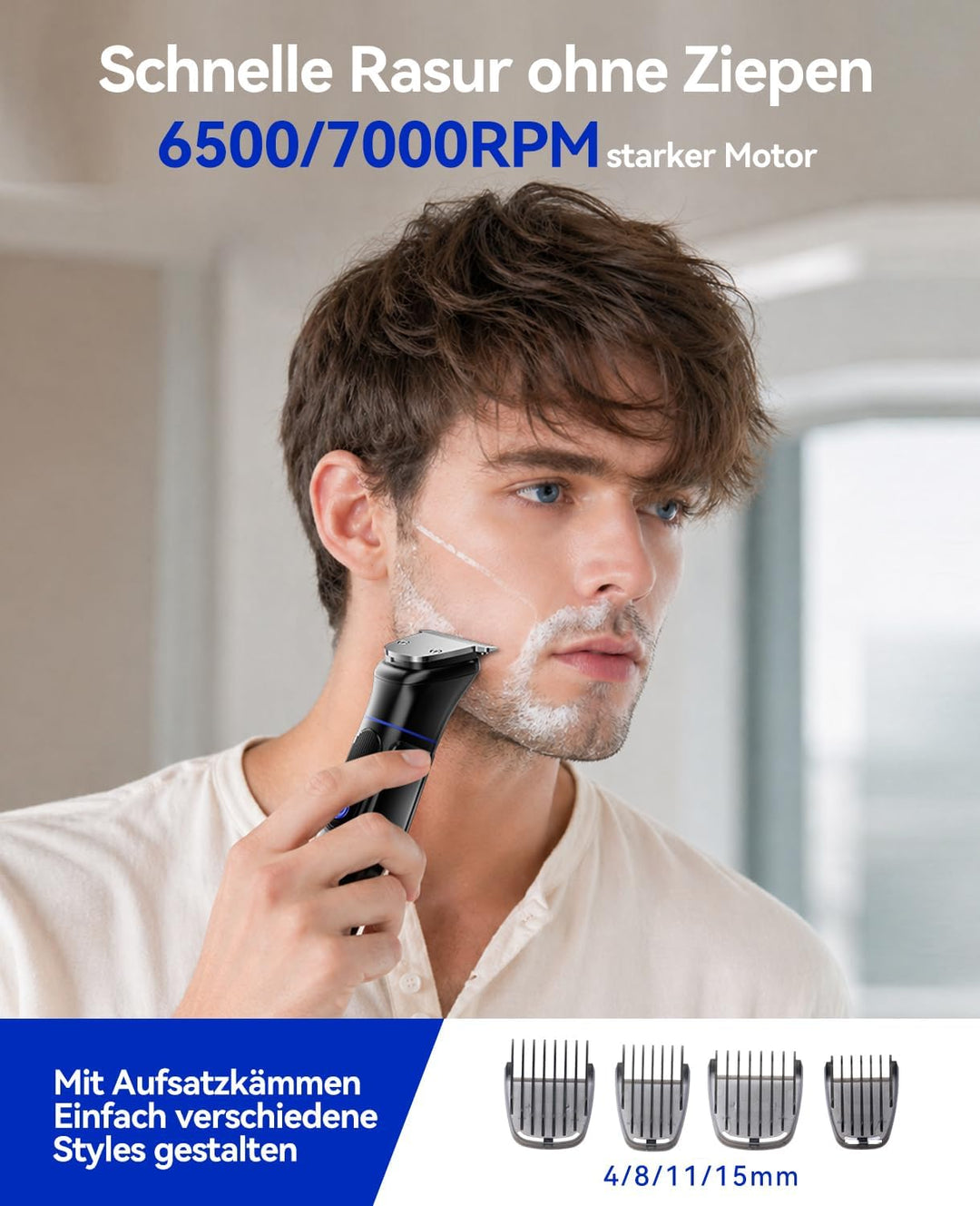 kensen Barttrimmer Herren,18 In 1 Bartschneider Set Wasserdicht Beard Trimmer Usb-C Bart Rasierer El