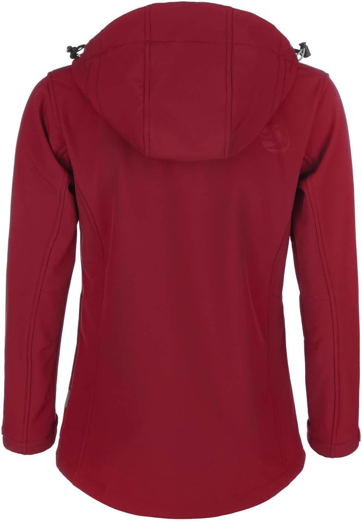 Blue Wave Damen Softshelljacke Bente mit Fleece-Innenfutter - Jacke mit abnehmbarer Kapuze 42 Rot, 4