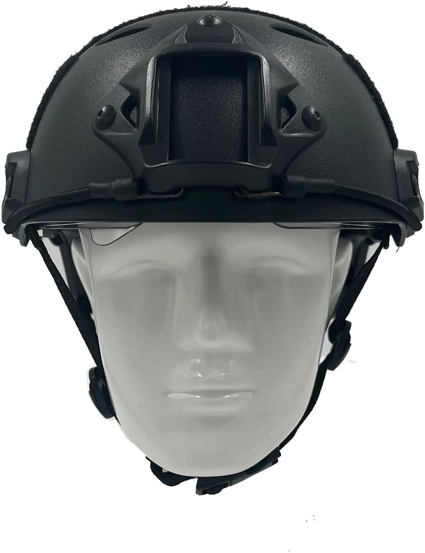 PJ Typ Tactical Multifunktionaler Airsoft Fast Helm mit Faltbarem Gehörschutz Stahlnetz Maske und Sc