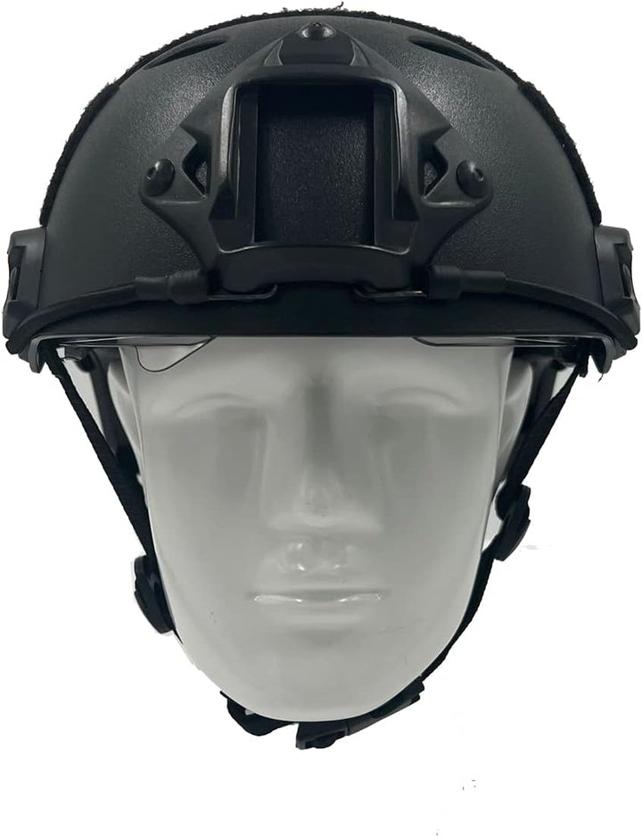 PJ Typ Tactical Multifunktionaler Airsoft Fast Helm mit Faltbarem Gehörschutz Stahlnetz Maske und Sc