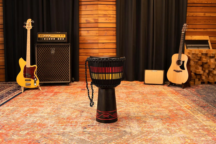 Meinl Percussion 33cm African Style Rope Tuned Wood Djembe Trommel - mit Ziegenfell - Musikinstrumen