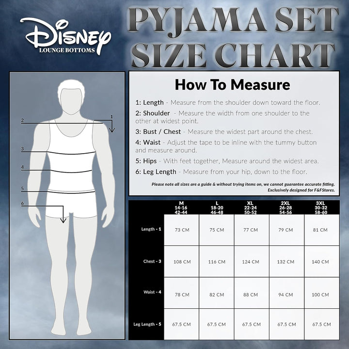 Disney Herren Lang Pyjamahose, Bequeme Loungewear PJs mit Taschen - Geschenke für Ihn, Marine Jack