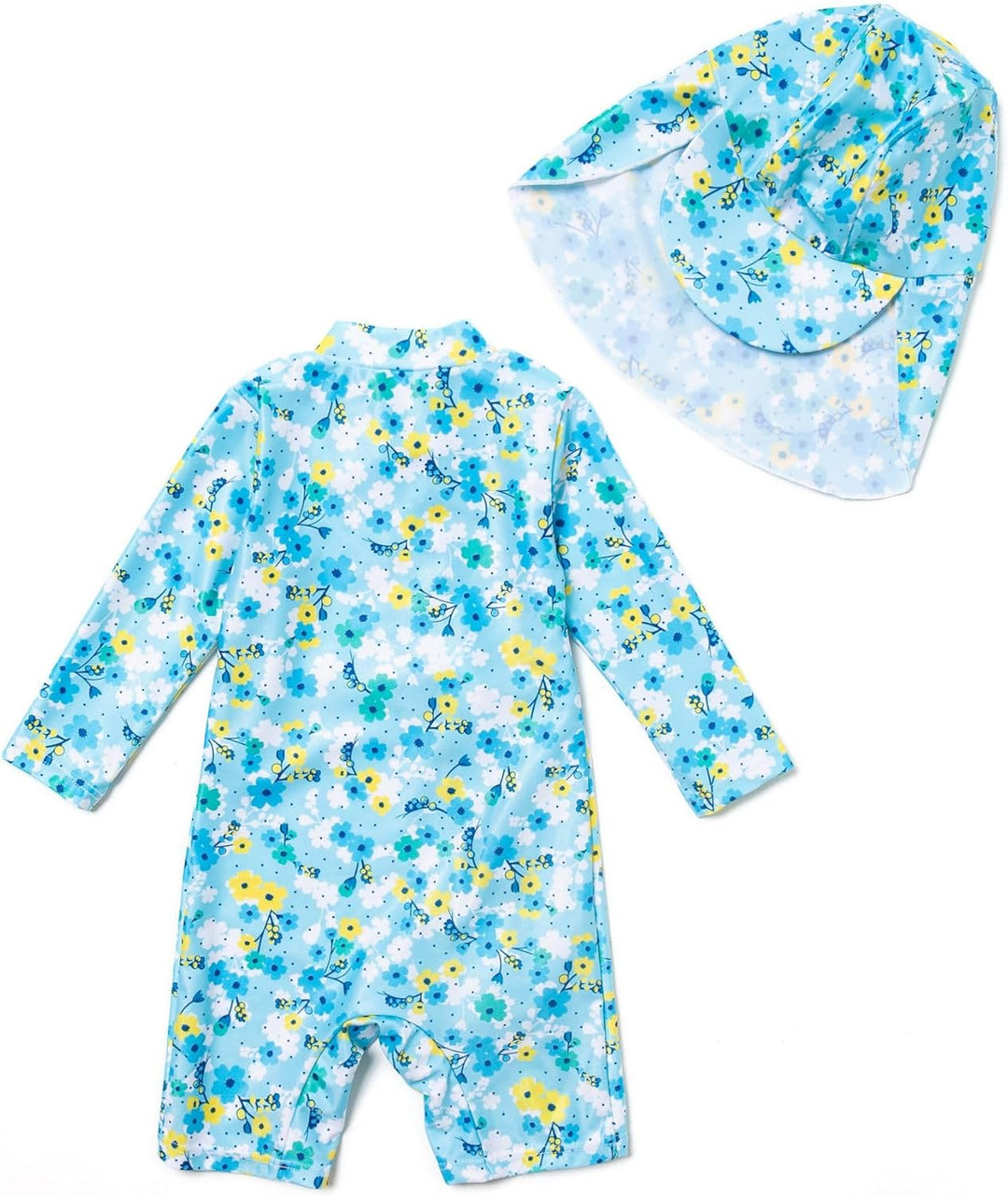 BONVERANO Baby Mädchen Recycelter Badeanzug mit einem durchgehendem Reissverschluss UV-Schutz 50+ 9-