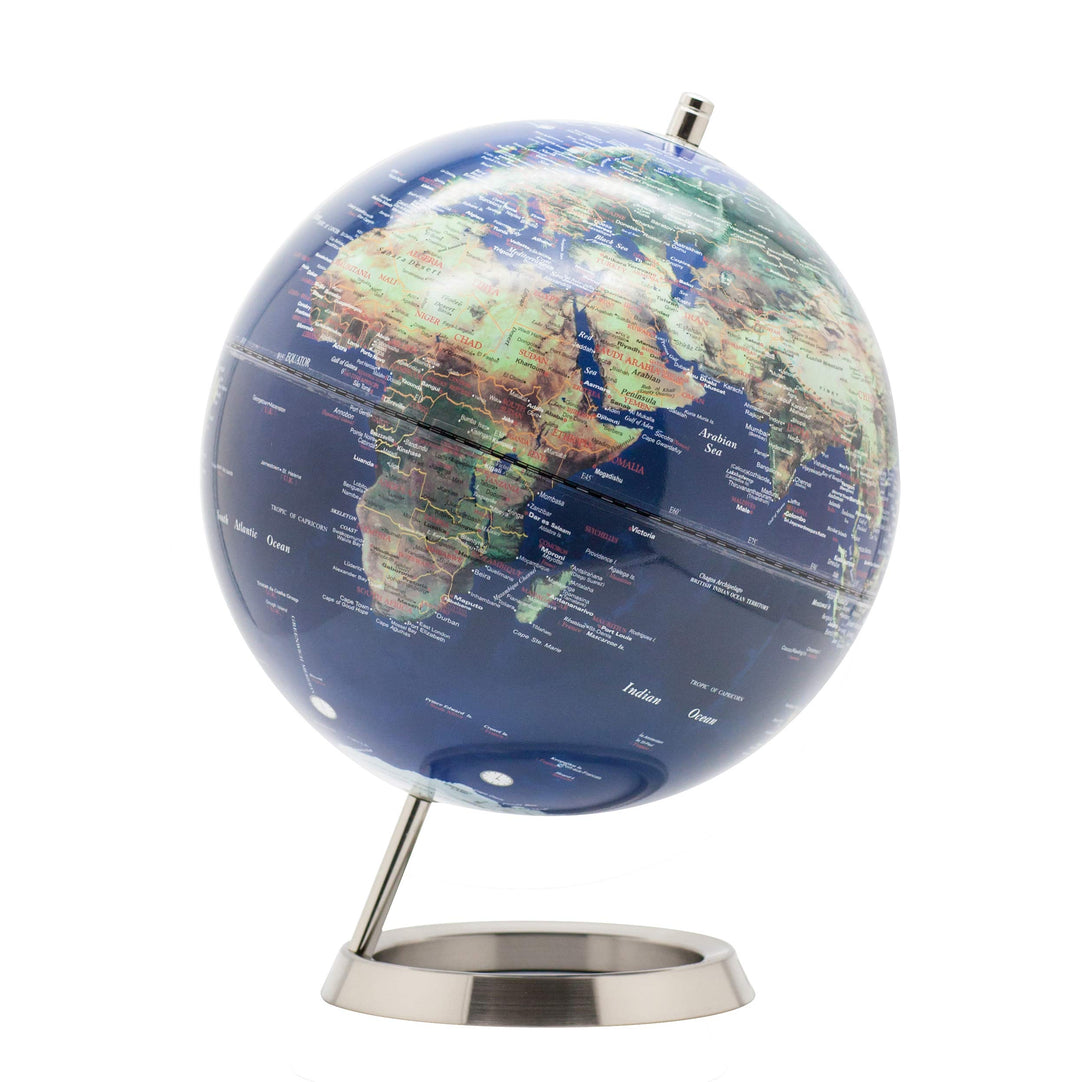 Exerz 25cm Metallic Globus mit einem Rostfreier Stahl Verpackung in hochwertiger Kraftbox, ideal zum