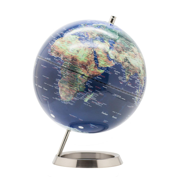 Exerz 25cm Metallic Globus mit einem Rostfreier Stahl Verpackung in hochwertiger Kraftbox, ideal zum